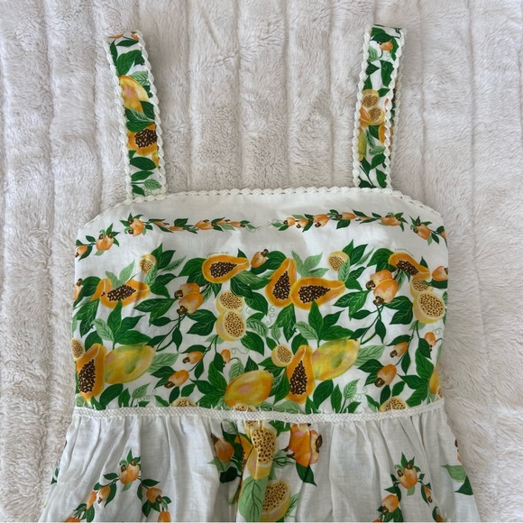 🌿|NWT| Farm Rio Papaya Salad Scarf Maxi Dress - Picture 8 of 16